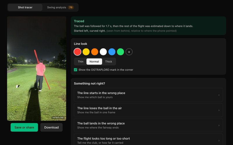 Golf shot tracer and swing analysis app template