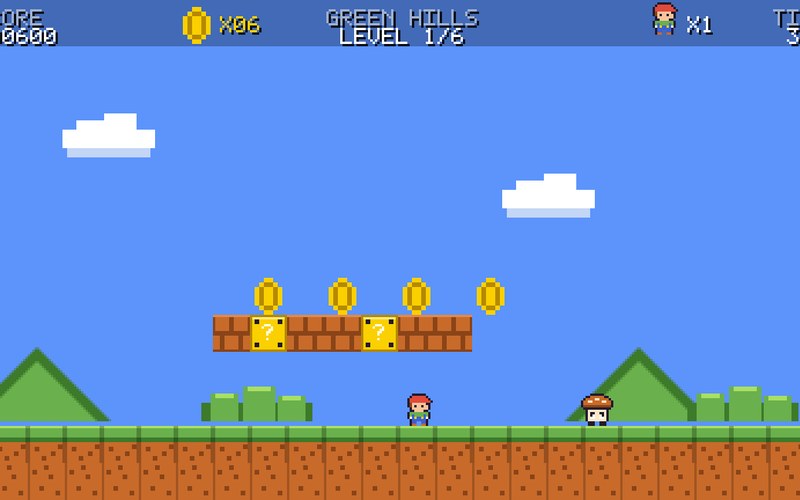 8-bit platformer browser game template