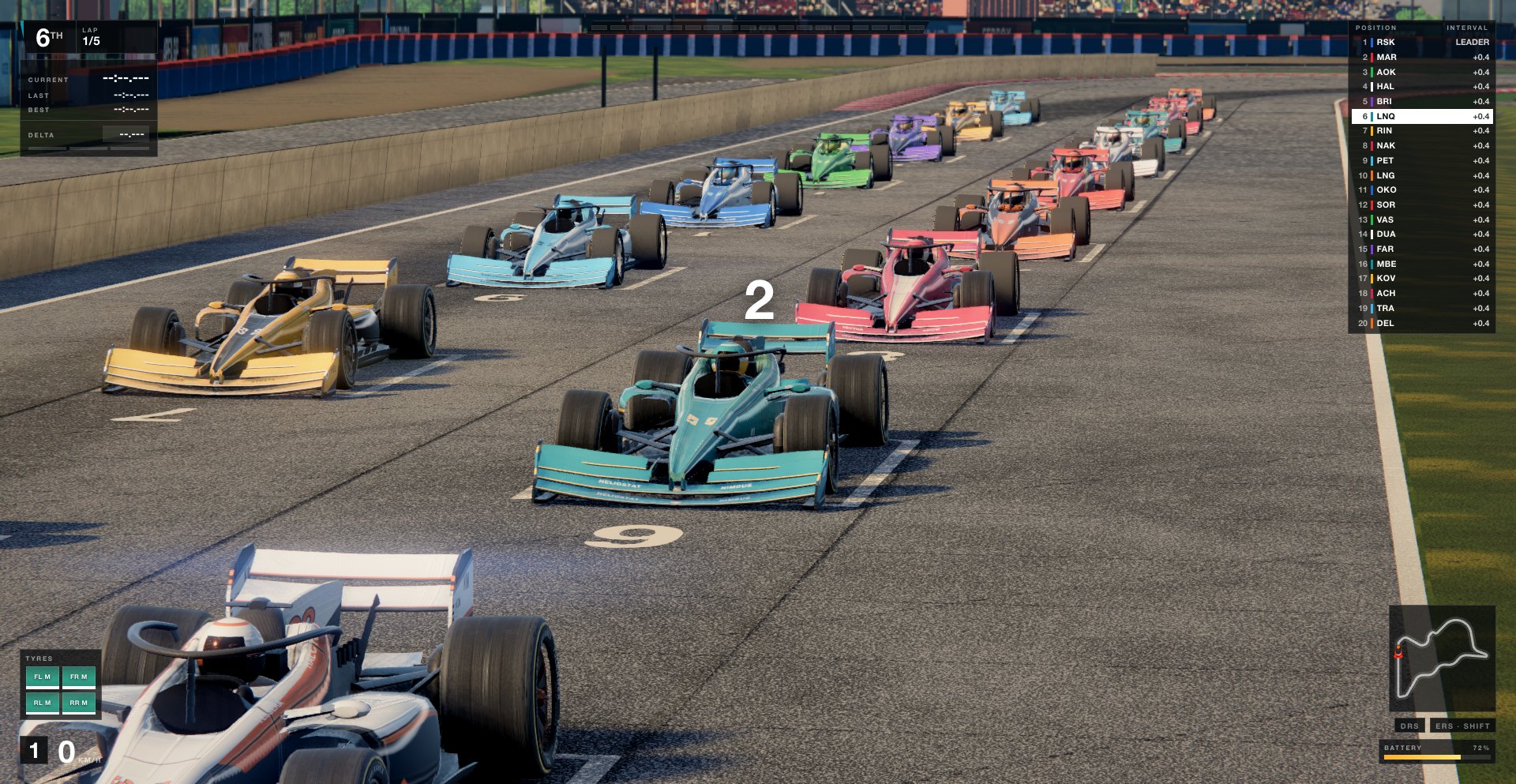 Apex Grand Prix — The grid — twenty cars before lights out