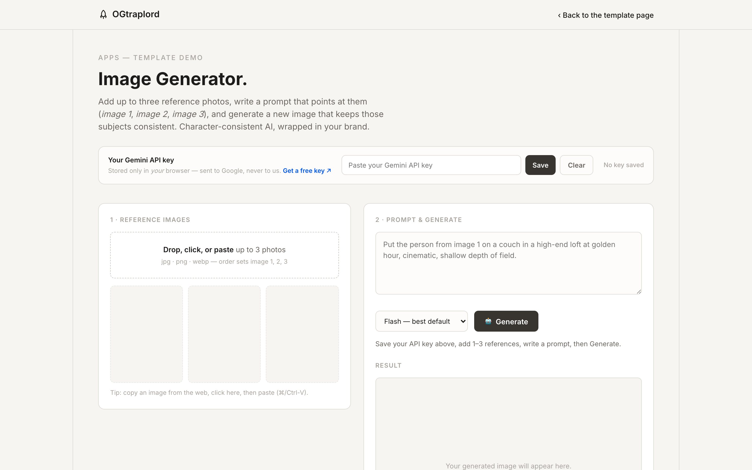Image Generator &mdash; The opening view &mdash; desktop, 1440&times;900