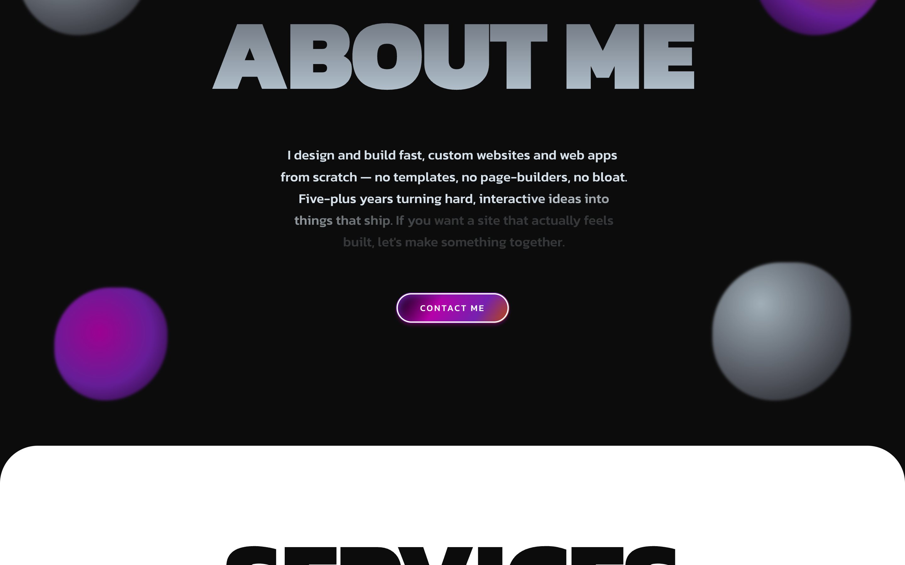 Portfolio Template &mdash; Second section