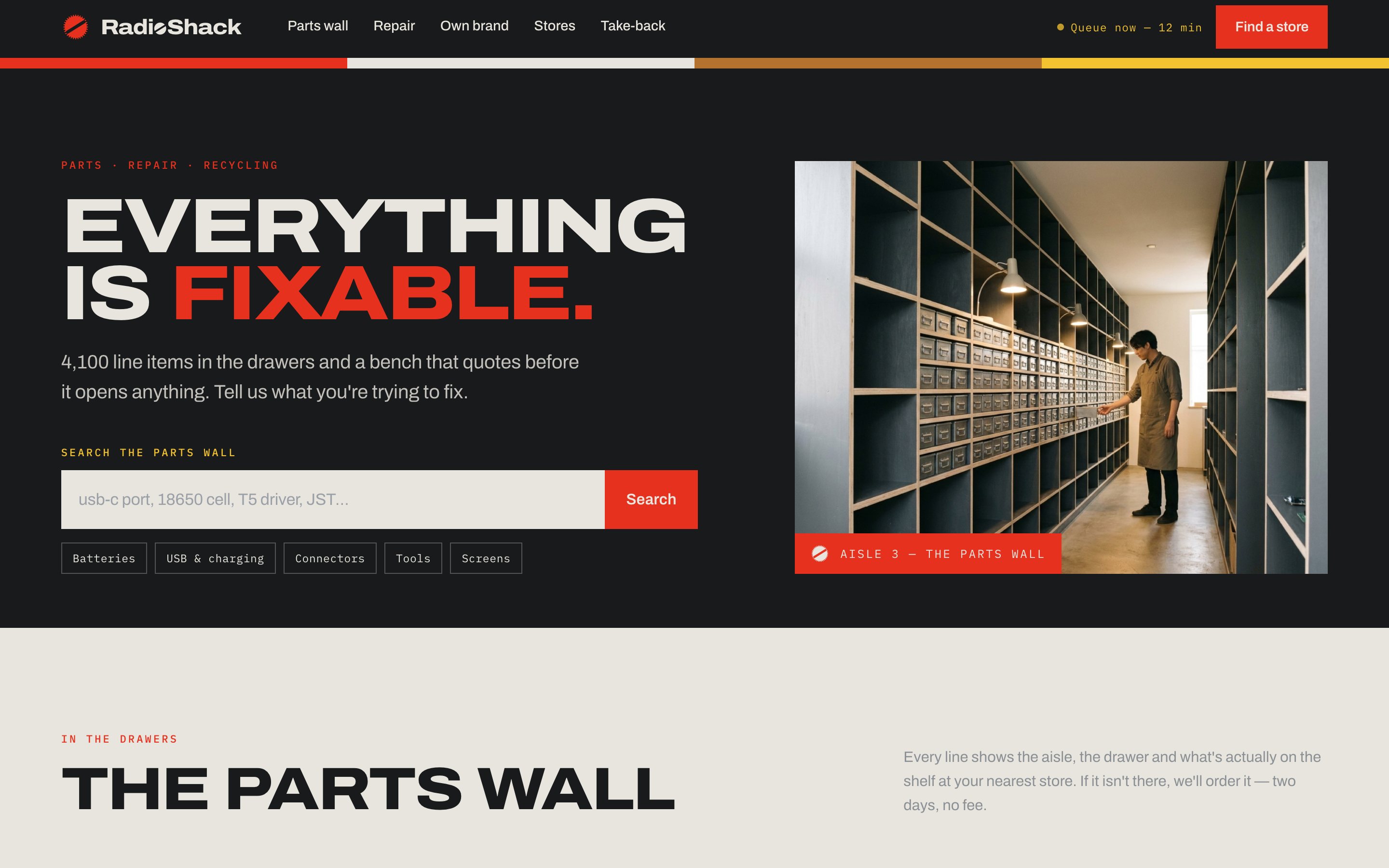 RadioShack &mdash; The opening view &mdash; desktop, 1440&times;900