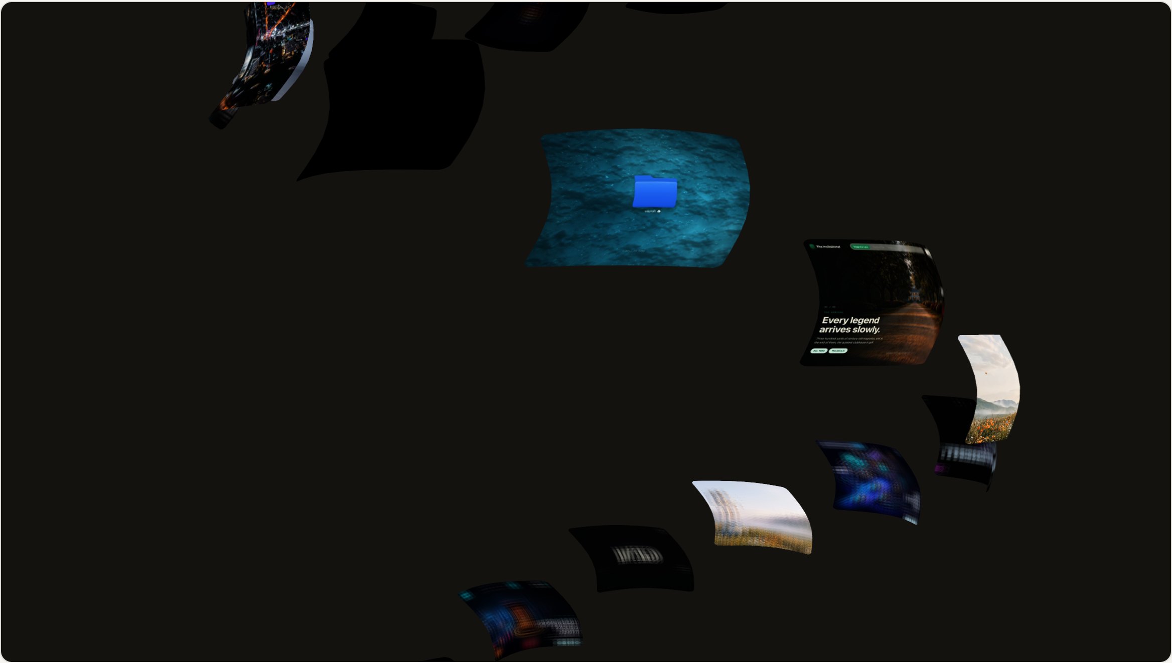 Spiral Gallery &mdash; The opening view &mdash; desktop, 1440&times;900