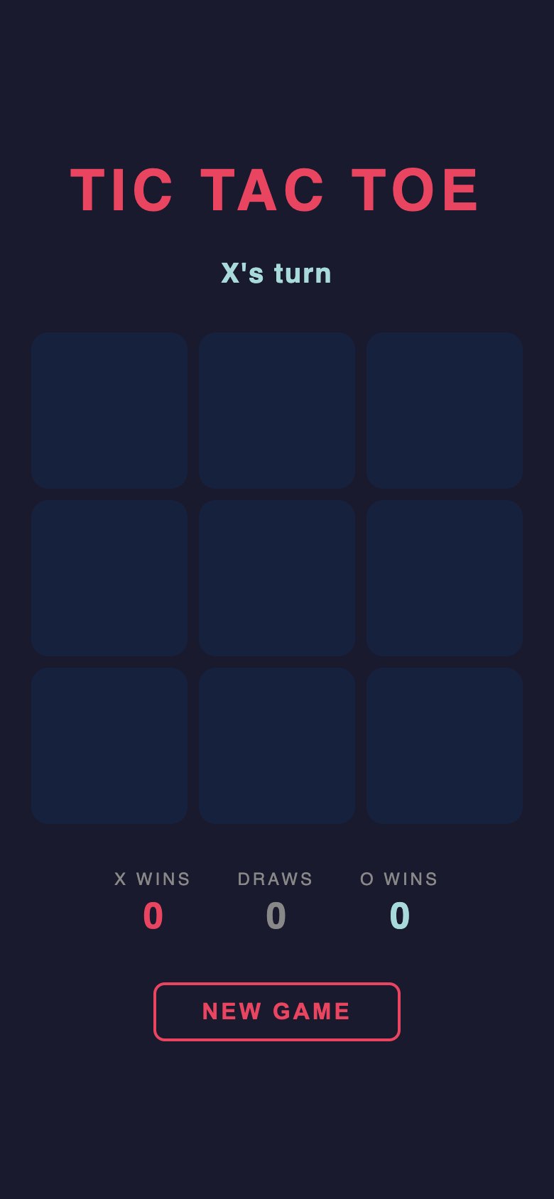 Tic Tac Toe &mdash; Mobile &mdash; 390px