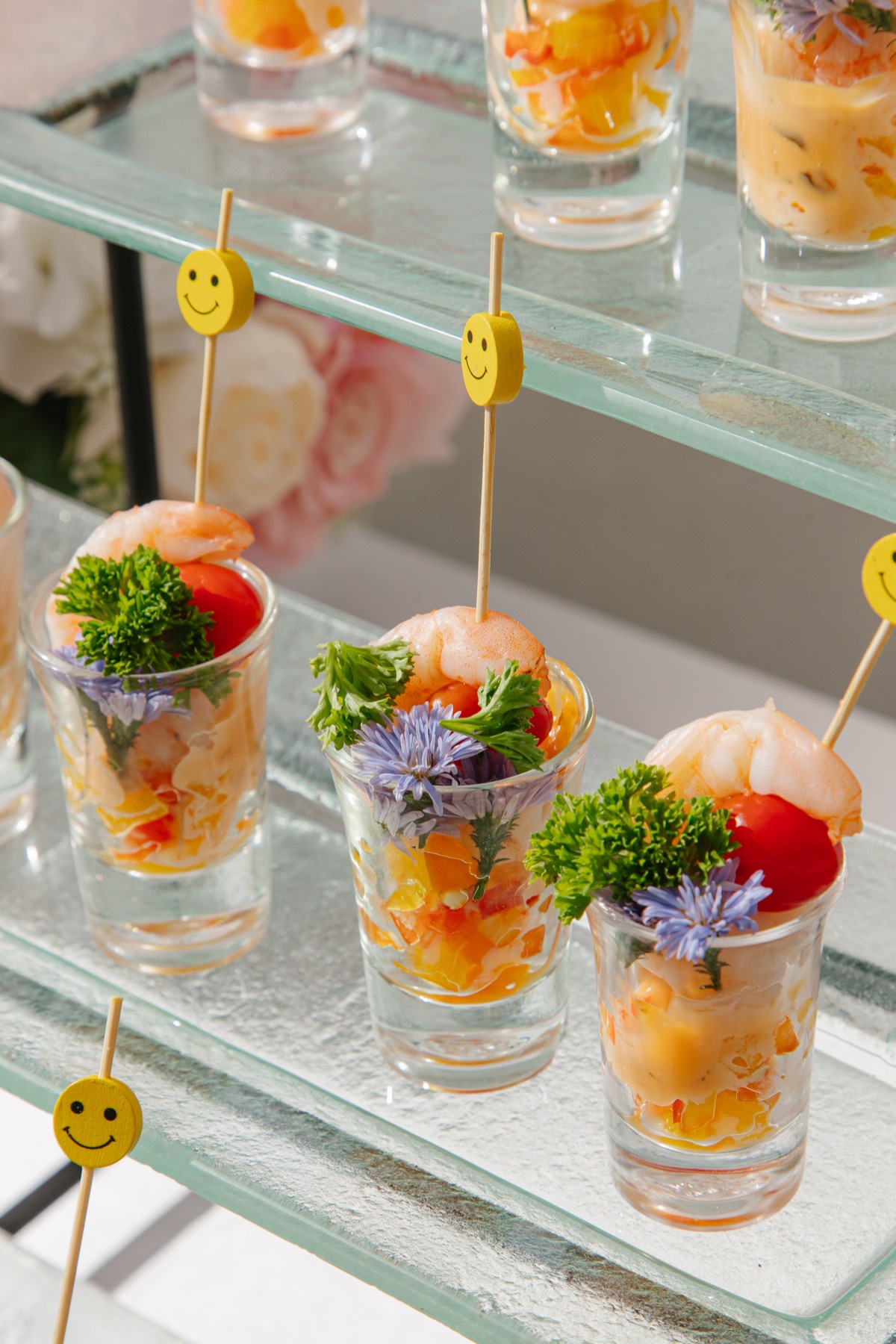 Roaming canapés at a standing reception